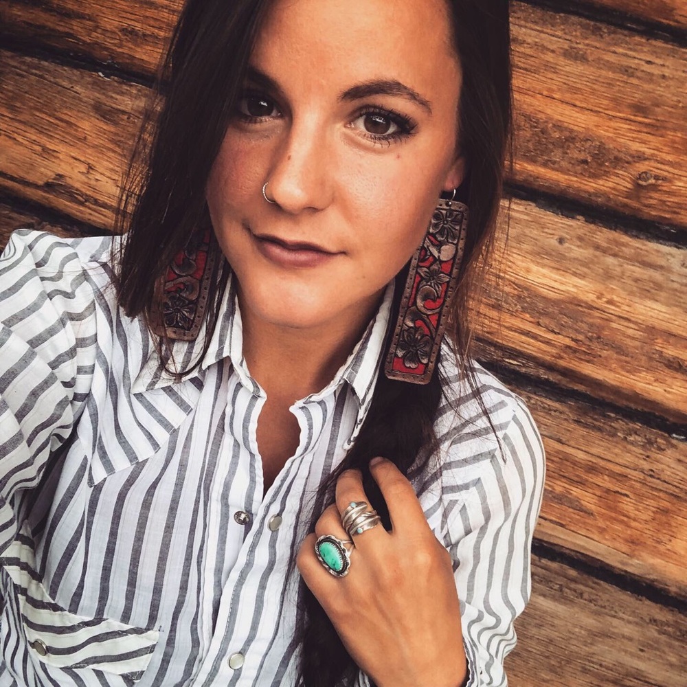 Handmade Leather Tooled Earrings